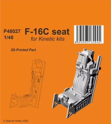 CMK P48027 F-16C Seat (KIN) 3D-Print 1/48