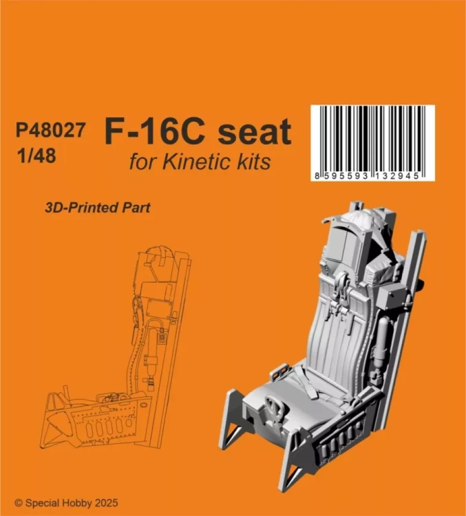CMK P48027 F-16C Seat (KIN) 3D-Print 1/48