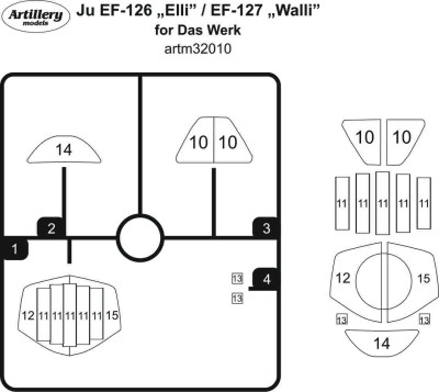 Fly model M3210 Masks for Ju EF-126 Elli / EF-127 (DAS WERK) 1/32