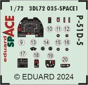 Eduard 3DL72035 P-51D-5 SPACE (EDU) 1/72
