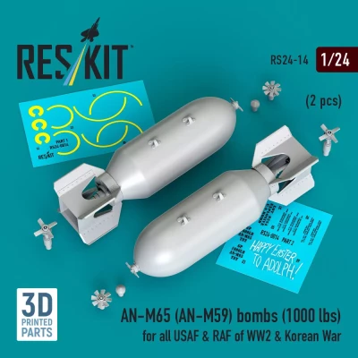 Reskit 24014 AN-M65 (AN-M59) bombs 1000 lbs. (2 pcs.) 1/24