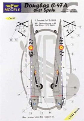 Lf Model C4407 Decals Douglas C-47A over Spain 1/144