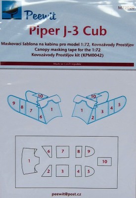 Peewit PW-M72020 1/72 Canopy mask Piper J-3 Cub (KPM)