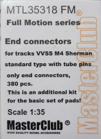 Master Club MTL-35318 FM Full Motion end connectors (w. tube pins) for tracks VVSS M4 Sherman, only end connectors 380 pcs, this is an additional kit for the set of pads, limited edition 1/35