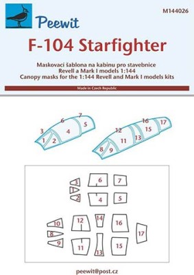 Peewit M144026 1/144 Canopy mask F-104 Starfighter (REV/MARK1)