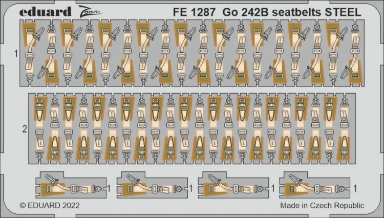 Eduard FE1287 Go 242B seatbelts STEEL (ICM) 1/48