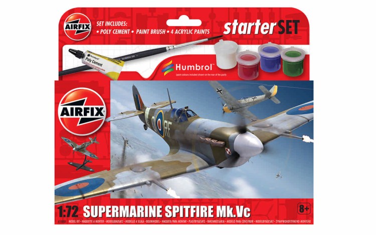 Airfix 55001 Supermarine Spitfire Mk.Vc Small Beginners Set NEW TOOL 1/72