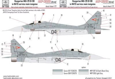 HAD DW72008 Decal MiG-29B/UB in NATO service (dry-water) 1/72