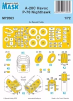 Special Hobby SM72063 Mask for A-20C Havoc / P-70 Nighthawk (SP.H.) 1/72
