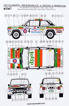 Reji Model 257 Fiat 131 Abarth 'TOTIP' 1982 Jolly Club 1/24