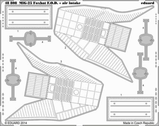 Eduard 48808 MiG-25 Foxbat air intakes & F.O.D.