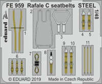 Eduard FE959 1/48 Rafale C seatbelts STEEL (REV)