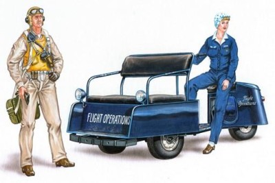 Plus model AL4027 US scooter with crew / US sktr s posdkou 1:48