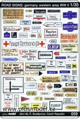 Plus model 059 Road signs: Germany - western area WW II 1:35