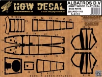HGW 548038 Decals Albatros D.V Lt.Wood/Natural (b.white) 1/48