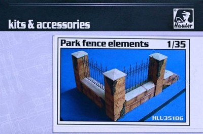Hauler HLU35106 Park fence elements (resin &amp; PE set) 1/35