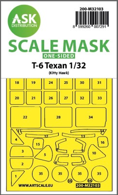 Art Scale 200-M32103 North-American T-6 Texan - wheels and canopy frame paint masks (outside only) 1/32