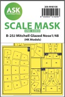 Art Scale 200-M48108 North-American B-25J Mitchell canopy frame paint mask (outside only) 1/48