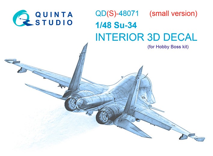 Quinta Studio QDS-48071 Су-34 (HobbyBoss) (Малая версия) 3D Декаль интерьера кабины 1/48