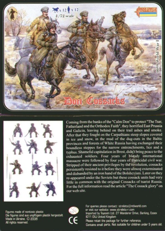 Strelets STR05972 Don Cossacks WWI. 12 figures and 12 horses. No duplicates. 1/72