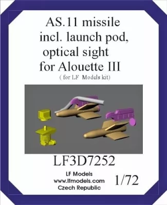 Lf Model 3D7252 AS.11 missile incl.launch pod Alouette III 1/72