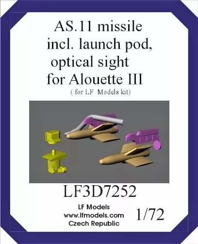Lf Model 3D7252 AS.11 missile incl.launch pod Alouette III 1/72
