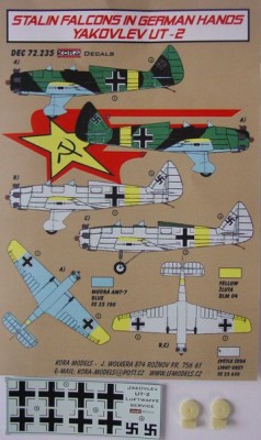 Kora Model DEC72235 Yakovlev UT-2 (Luftwaffe service) декали декали 1/72