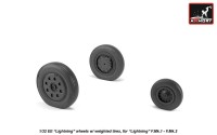 Armory ARAW32401 BAC/EE Lightning F.1A / F.2 wheels with weighted tires/tyres, early type, for F.Mk.1 - F.Mk.2 1/32