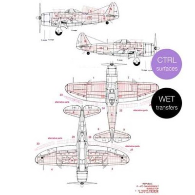 HGW 721016 P-47D Thunderbolt Bubbletop (TAM) SUPER SET 1/72