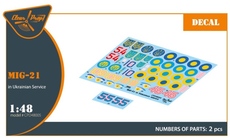 Clear Prop CPD48005 Decal MiG-21 in Ukrainian Service 1/48