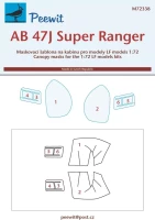 Peewit M72338 Canopy mask AB 47J Super Ranger (LF) 1/72