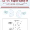 Peewit M72338 Canopy mask AB 47J Super Ranger (LF) 1/72