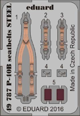 Eduard 49787 P-40B seatbelts STEEL 1/48