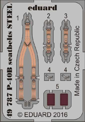 Eduard 49787 P-40B seatbelts STEEL 1/48