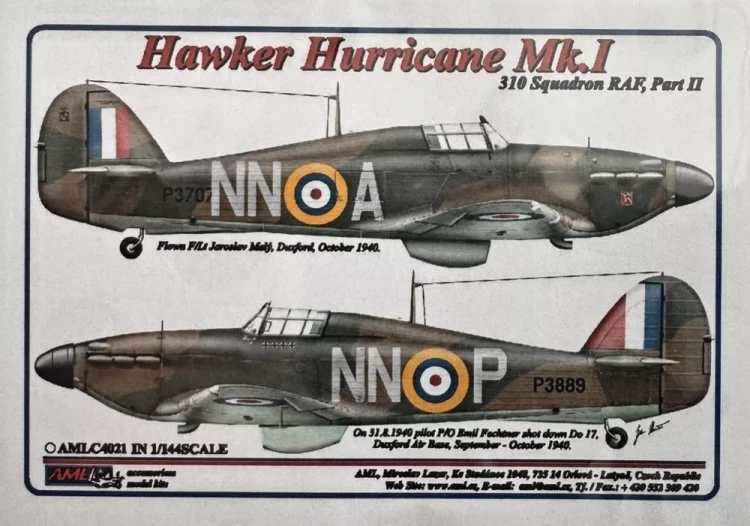 AML AMLC144021 Decals 310 th Squadron RAF - Part I 1/144