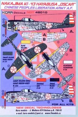 Kora Model NDT48010 Nakajima Ki-43 Chinese Peop.Liber.Army декали 1/48