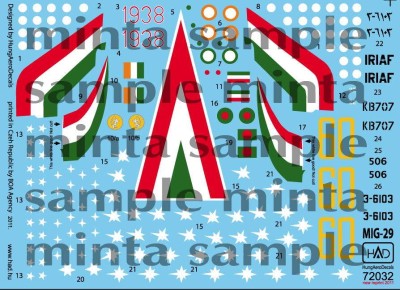 HAD 72032 Decal MiG-29 (Hun1938-1998, India, Iran) 1/72