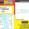 Kovozavody Prostejov EX067 Bf 109G/K stencils 1/72