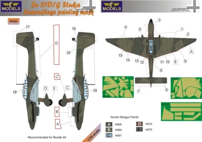 Lf Model M3504 Mask Ju-87D/G Stuka Camoufl.painting (BORDER) 1/35