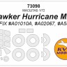 KV Models 73098 Hawker Hurricane Mk.I (AIRFIX #A01010A, #A02067, #A55111) + маски на диски и колеса AIRFIX GB 1/72