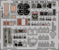 Eduard FE478 F6F-3 interior S.A. (Hobby Boss) 1/48 фототравление Zoom Цветное