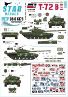 Star Decals 35-C1376 War in Ukraine # 5T-72 B obr. 1986.Markings from the Donetsk Republic-DPR (including the 'Somalia' Battalion), in 2022. (Soviet) 1/35