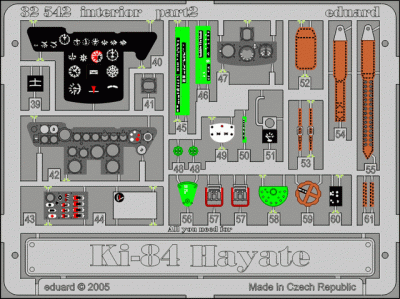 Eduard 32542 Ki-84 Hayate interior HAS
