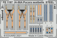 Eduard FE1197 IA-58A Pucara seatbelts STEEL (KIN) 1/48