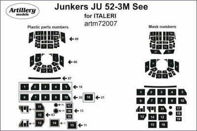 Fly model M7207 Masks for Junkers Ju 52-3M See (ITAL) 1/72