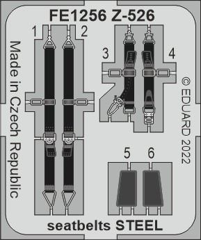 Eduard FE1256 Z-526 seatbelts STEEL (EDU) 1/48