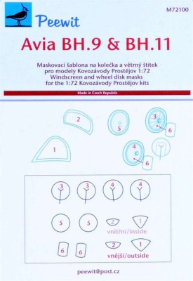 Peewit PW-M72100 1/72 Canopy mask Avia BH.9 &amp; BH.11 (KP)