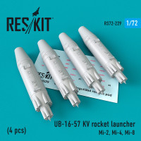 Reskit RS72-0229 UB-16-57 KV rocket launcher (4 pcs) Mi-2, Mi-4, Mi-8 1/72