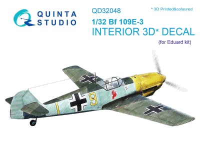 Quinta studio QD32048 Bf 109E-3 (для модели Eduard) 1/32