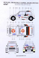 Reji Model DECRJM331 1/24 Metro 6R4 Clarion team Europe RAC Rallye 1986